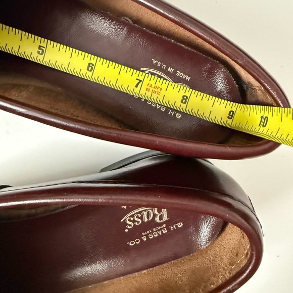GH Bass Weejuns Vintage Penny Loafers Wine Leather Made in USA 5.5 - Picture 7 of 9